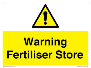Warning Fertiliser Store